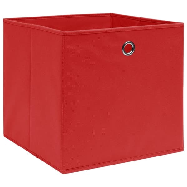 vidaXL opbevaringskasser 4 stk. 32x32x32 stof rød