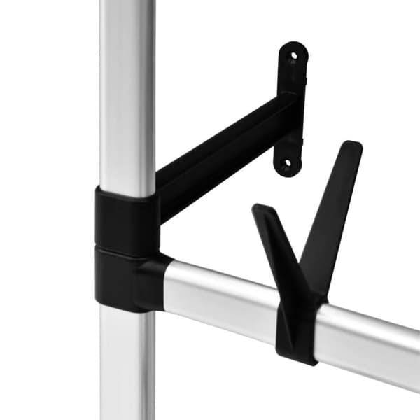 vidaXL Teleskopisk skohylla med stänger aluminium