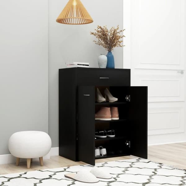 vidaXL Skoskap svart 60x35x84 cm konstruert tre