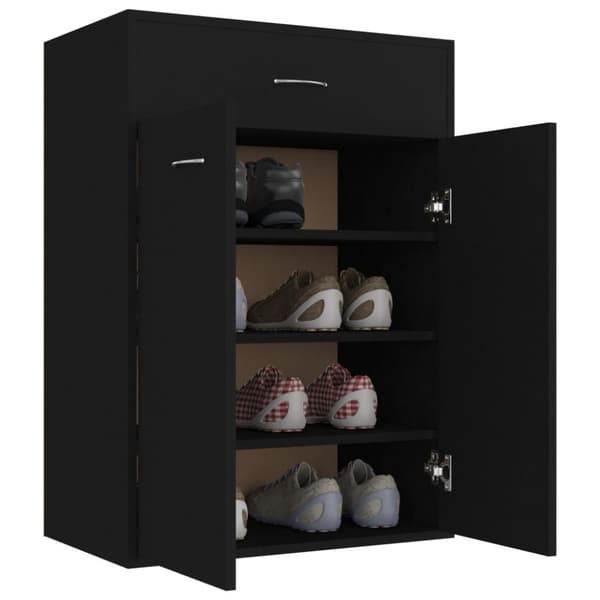 vidaXL Skoskap svart 60x35x84 cm konstruert tre