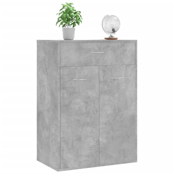 vidaXL Skoskåp betonggrå 60x35x84 cm konstruerat trä