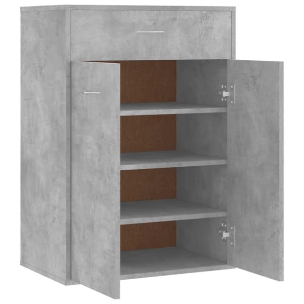 vidaXL Skoskåp betonggrå 60x35x84 cm konstruerat trä