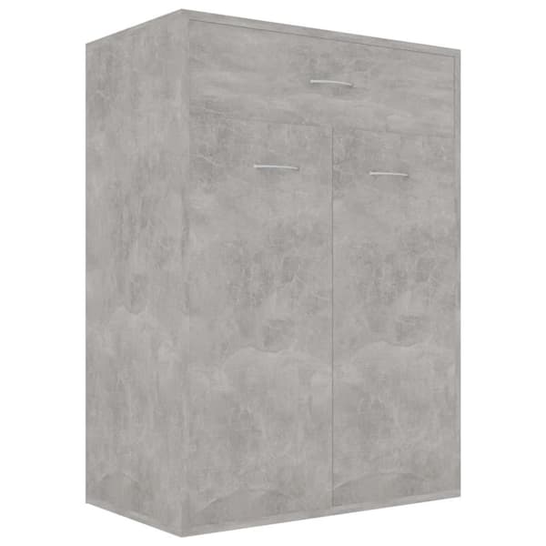 vidaXL Skoskåp betonggrå 60x35x84 cm konstruerat trä