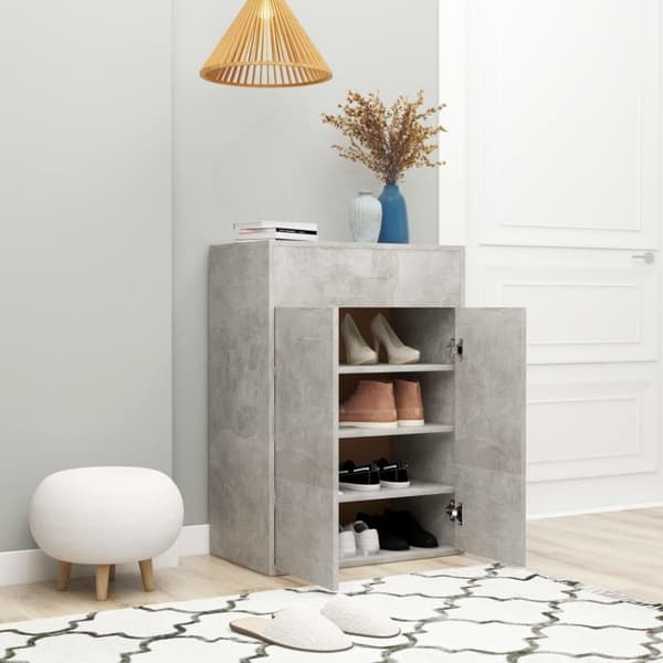 vidaXL skoskab 60x35x84 cm konstrueret træ betongrå