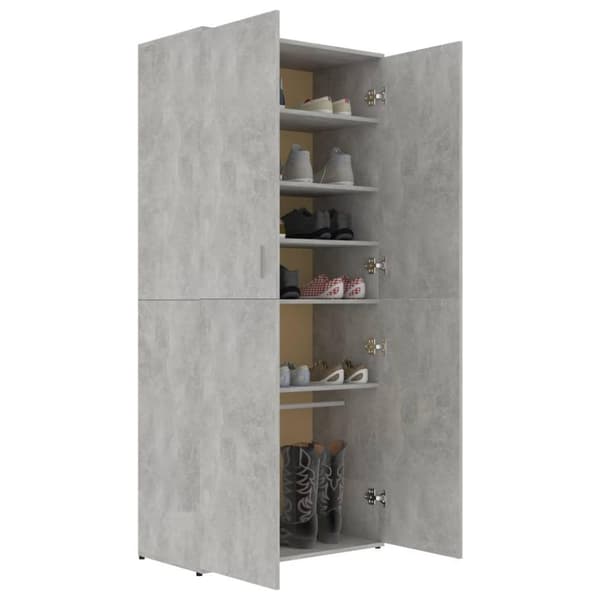 vidaXL Skoskåp betonggrå 80x39x178 cm konstruerat trä