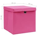 Miniatyrbillede 7 af 7: vidaXL opbevaringskasser med låg 10 stk. 28x28x28 cm pink