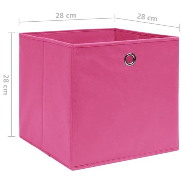 vidaXL opbevaringskasser 4 stk. 28x28x28 cm uvævet stof lyserød