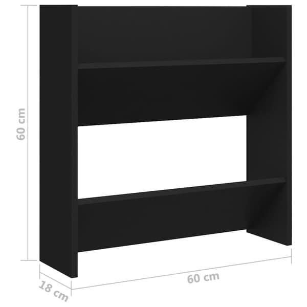vidaXL væghængt skoskab 60x18x60 cm spånplade sort