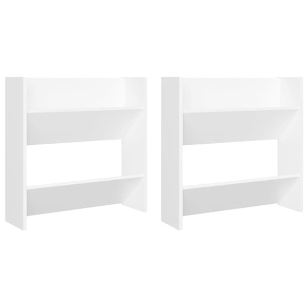 vidaXL Väggmonterat skoställ 2 st vit 60x18x60 cm spånskiva