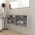 Miniatyrbillede 1 af 8: vidaXL væghængte skoskabe 2 stk. 80x18x60 cm spånplade betongrå
