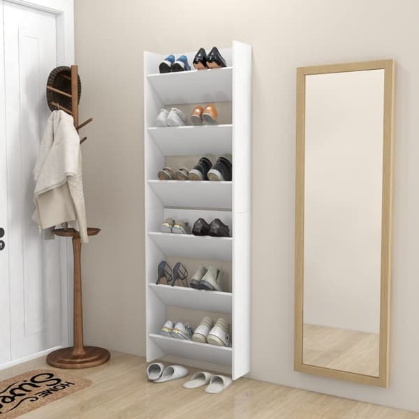 vidaXL Veggskoskap 2 stk hvit 60x18x90 cm sponplater