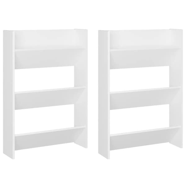vidaXL Veggskoskap 2 stk hvit 60x18x90 cm sponplater