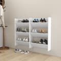 Miniatyrbilde 1 av 8: vidaXL Veggskoskap 2 stk hvit 60x18x90 cm sponplater
