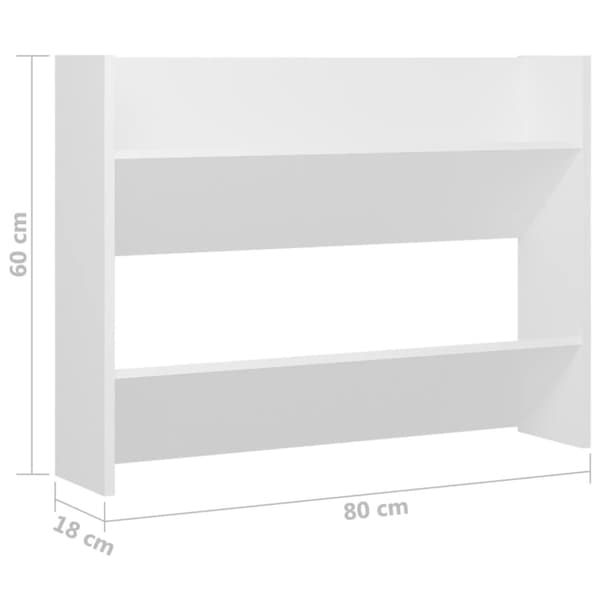 vidaXL Veggskoskap 2 stk 80x18x60 cm hvit sponplate
