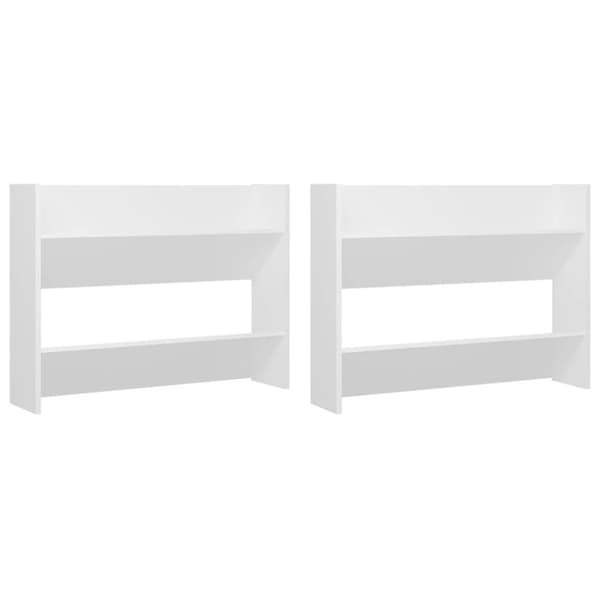 vidaXL Veggskoskap 2 stk 80x18x60 cm hvit sponplate