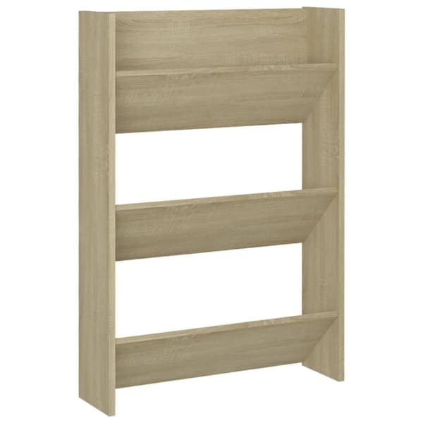 vidaXL Veggskoskap 2 stk hvit og sonoma eik 60x18x90 cm sponplater