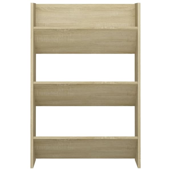 vidaXL Veggskoskap 2 stk hvit og sonoma eik 60x18x90 cm sponplater