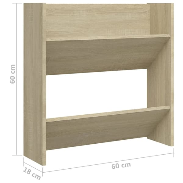 vidaXL Veggskoskap 2 stk sonoma eik 60x18x60 cm sponplater