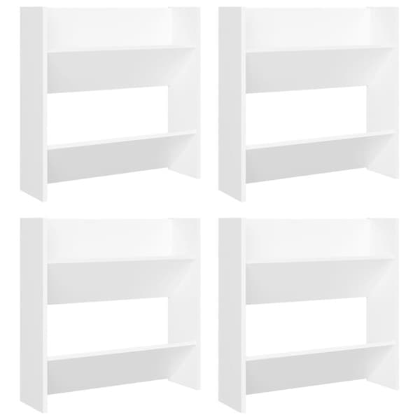 vidaXL Seinäkenkäkaapit 4 kpl valkoinen 60x18x60 cm lastulevy