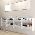 Miniatyrbilde 3 av 8: vidaXL Veggskoskap 4 stk hvit 60x18x60 cm sponplater