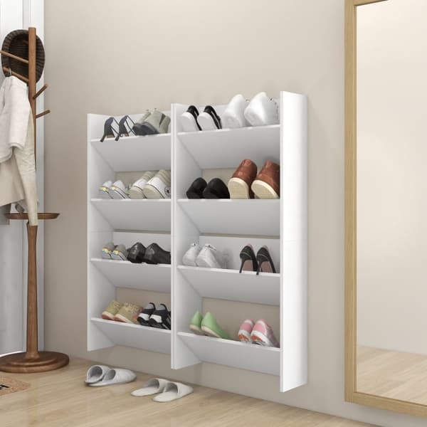 vidaXL Veggskoskap 4 stk hvit 60x18x60 cm sponplater