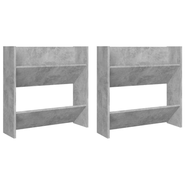 vidaXL Veggskoskap 2 stk betonggrå 60x18x60 cm sponplate