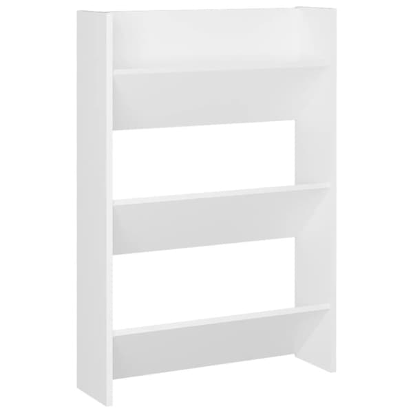vidaXL Seinäkenkäkaappi valkoinen 60x18x90 cm lastulevy