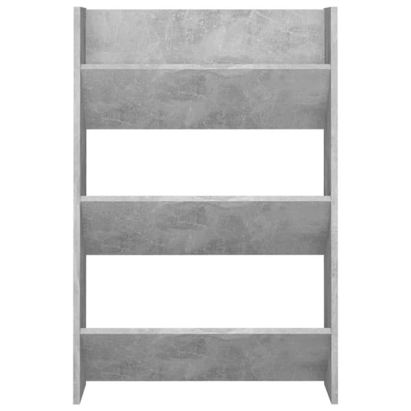 vidaXL væghængt skoskab 60x18x90 cm spånplade betongrå