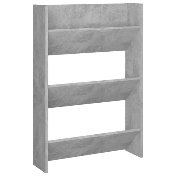 vidaXL væghængt skoskab 60x18x90 cm spånplade betongrå
