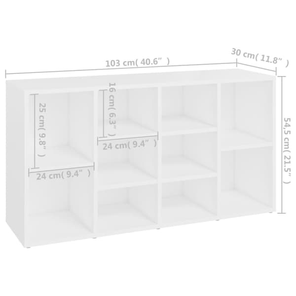 vidaXL skoreol 103x30x54,5 cm spånplade hvid