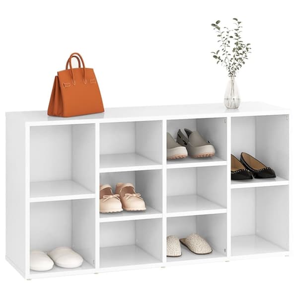 vidaXL Skobenk hvit 103x30x54,5 cm sponplater