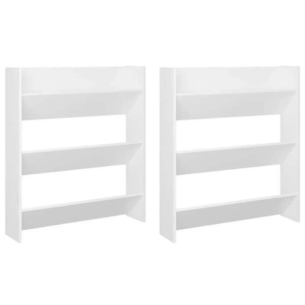 vidaXL Veggskoskap 2 stk hvit 80x18x90 cm sponplater