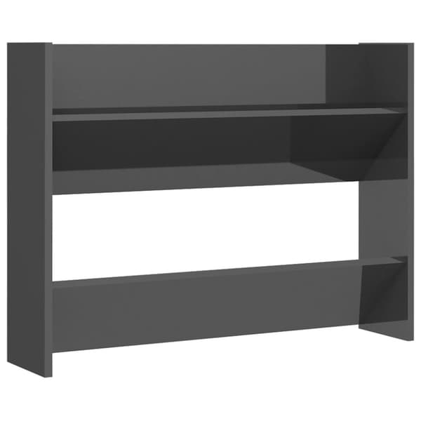 vidaXL Väggmonterat skoställ grå högglans 80x18x60 cm spånskiva