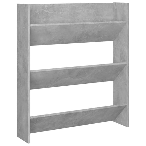 vidaXL Veggskoskap betonggrå 80x18x90 cm sponplater