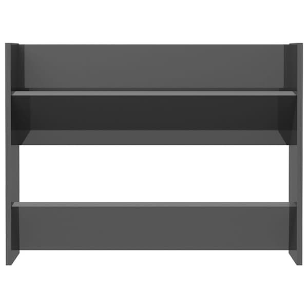 vidaXL Seinäkenkäkaappi korkeakiilto harmaa 80x18x60 cm lastulevy