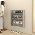 Miniatyrbillede 1 af 6: vidaXL væghængt skoskab 80x18x90 cm spånplade betongrå