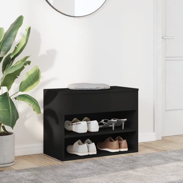 vidaXL Skobenk svart 60x30x45 cm konstruert tre