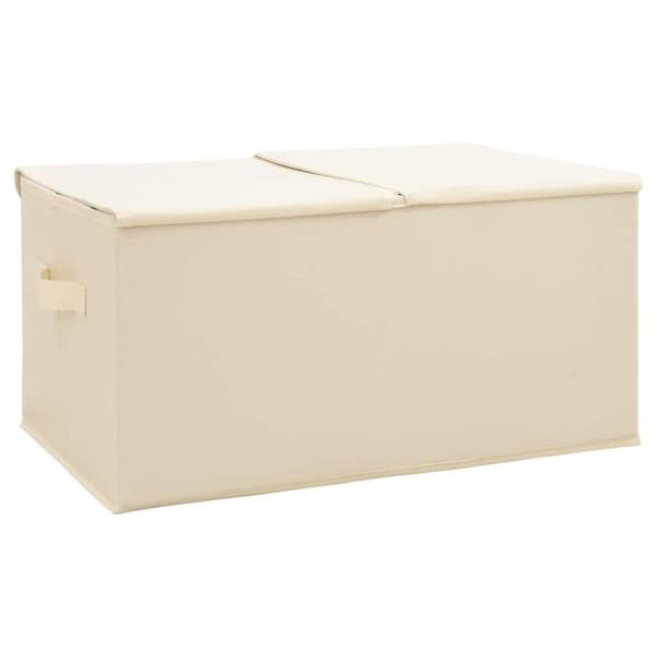 vidaXL opbevaringskasser 2 stk. 50x30x25 cm stof cremefarvet