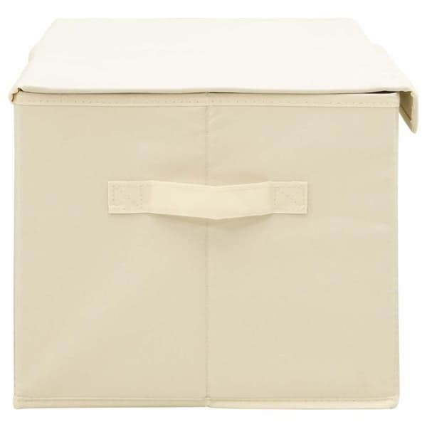 vidaXL opbevaringskasser 2 stk. 50x30x25 cm stof cremefarvet