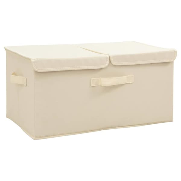 vidaXL opbevaringskasser 2 stk. 50x30x25 cm stof cremefarvet