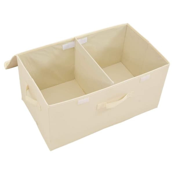 vidaXL opbevaringskasser 2 stk. 50x30x25 cm stof cremefarvet