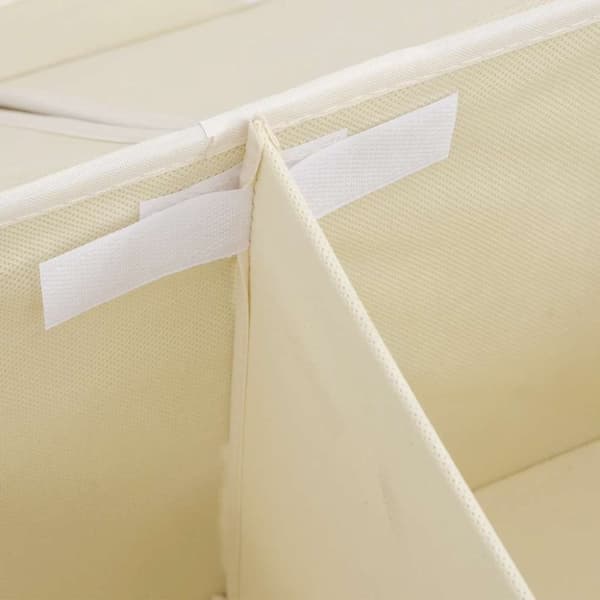 vidaXL opbevaringskasser 2 stk. 50x30x25 cm stof cremefarvet