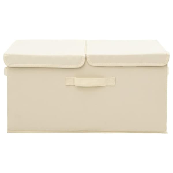 vidaXL opbevaringskasser 2 stk. 50x30x25 cm stof cremefarvet