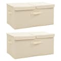Miniatyrbillede 1 af 9: vidaXL opbevaringskasser 2 stk. 50x30x25 cm stof cremefarvet