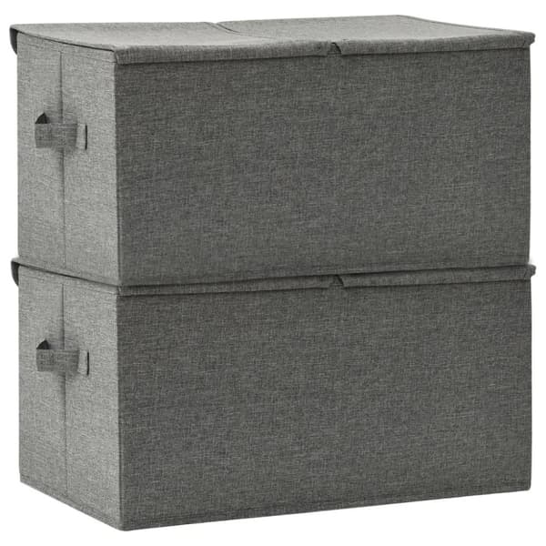 vidaXL opbevaringskasser 2 stk. 50x30x25 cm stof antracitgrå