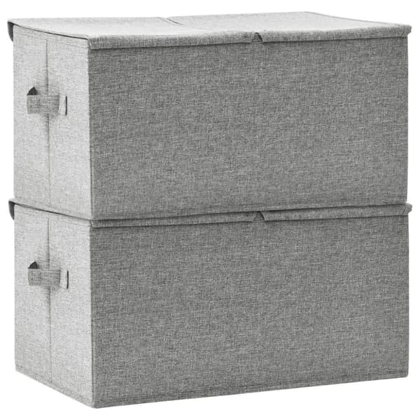 vidaXL Förvaringslåda 2 st tyg 50x30x25 cm grå