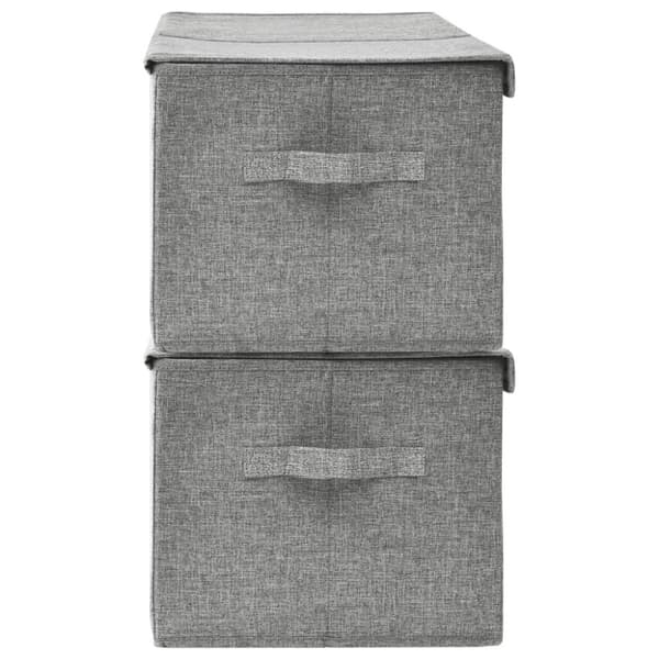 vidaXL Förvaringslåda 2 st tyg 50x30x25 cm grå