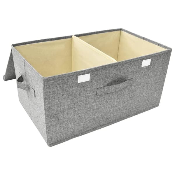 vidaXL Förvaringslåda 2 st tyg 50x30x25 cm grå