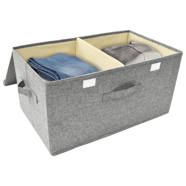 vidaXL Förvaringslåda 2 st tyg 50x30x25 cm grå