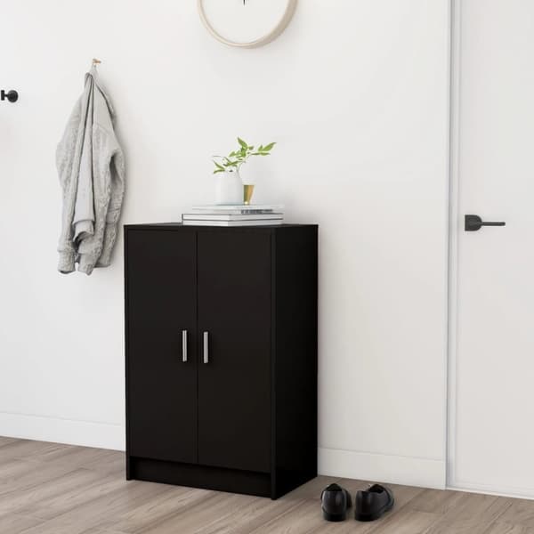 vidaXL skoskab 60x35x92 cm spånplade sort